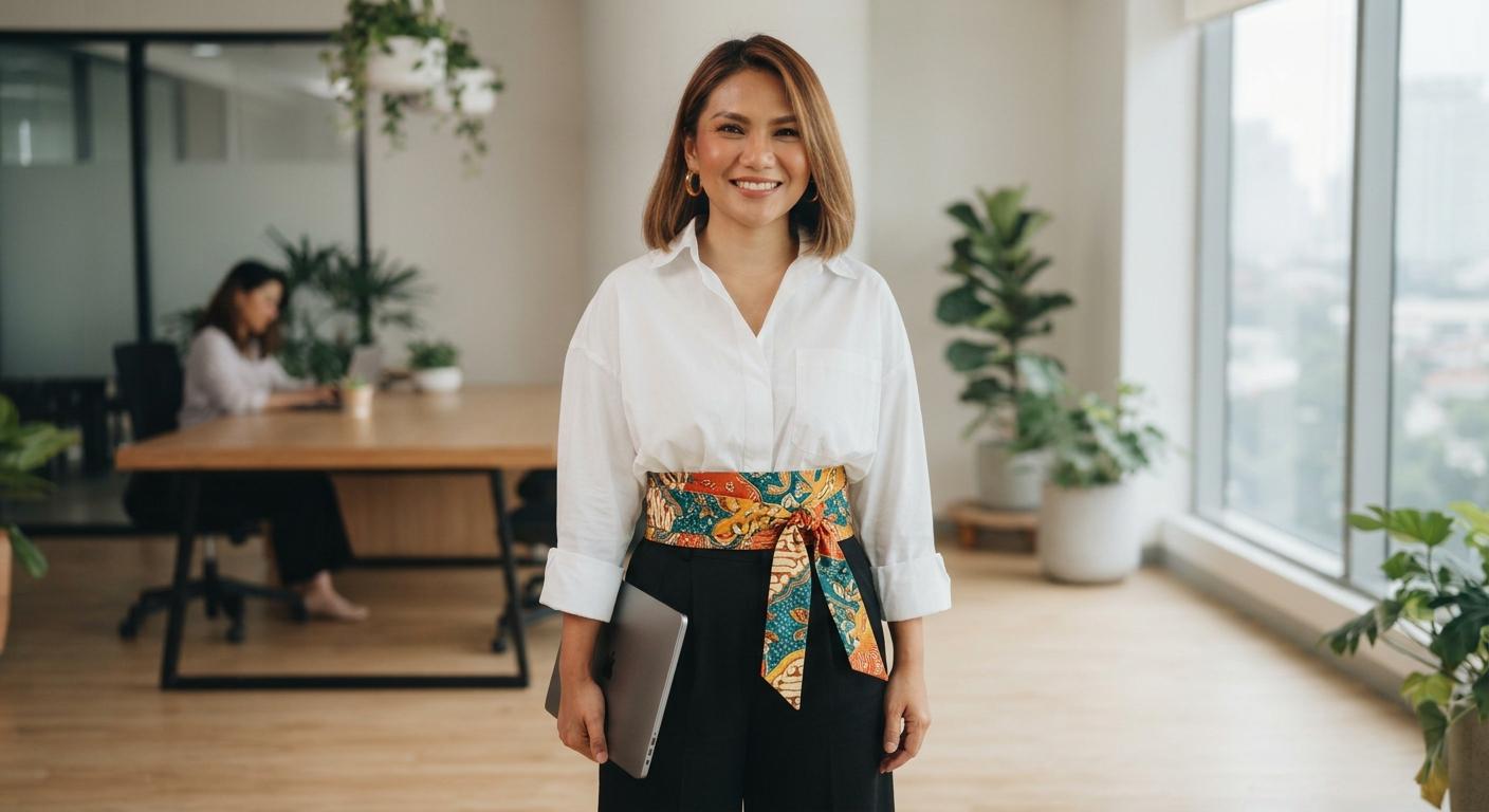 3 Ide Mix and Match Obi Belt untuk ke Kantor Tetap Tampil Stylish